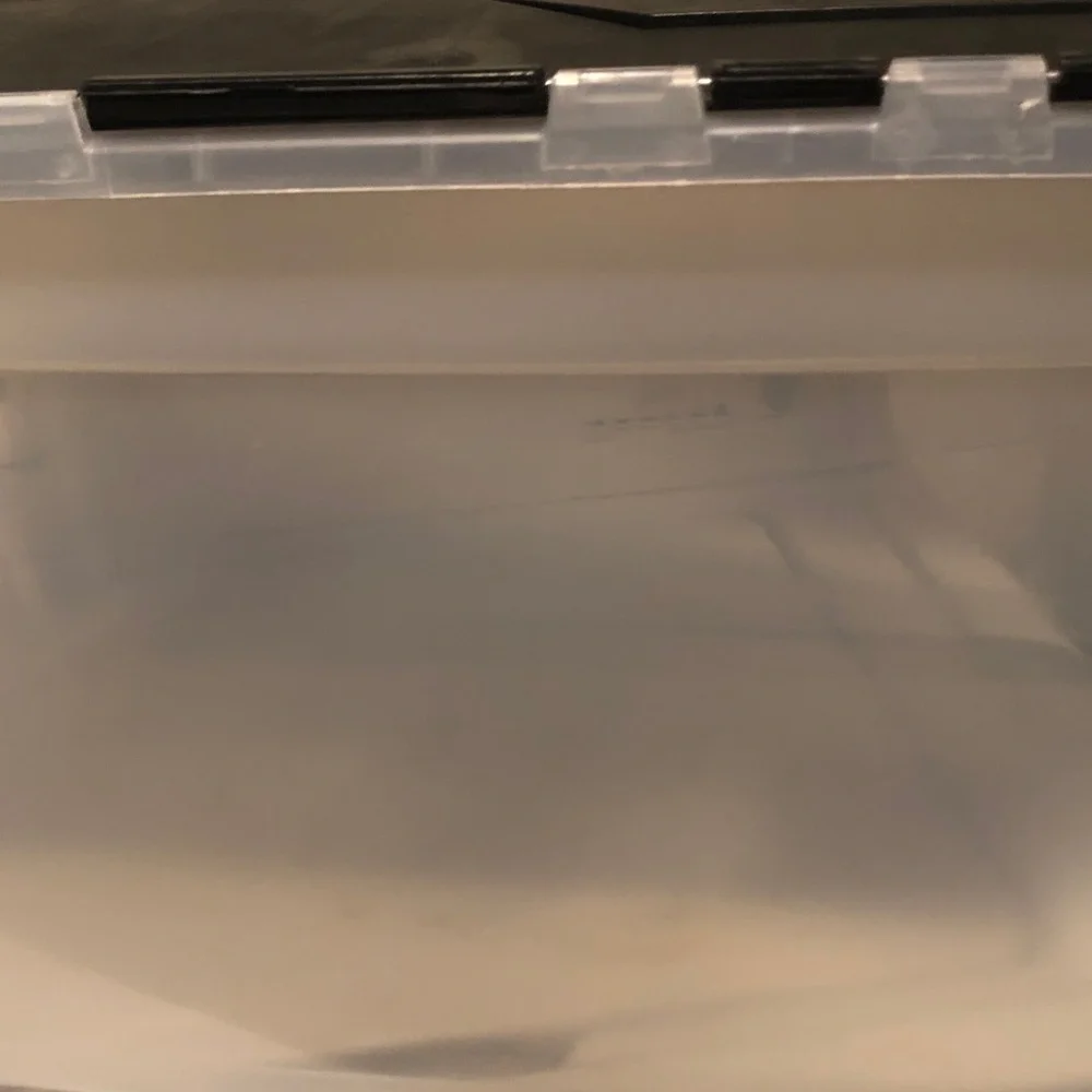 Clear Plastic Storage Bin with Black Latch